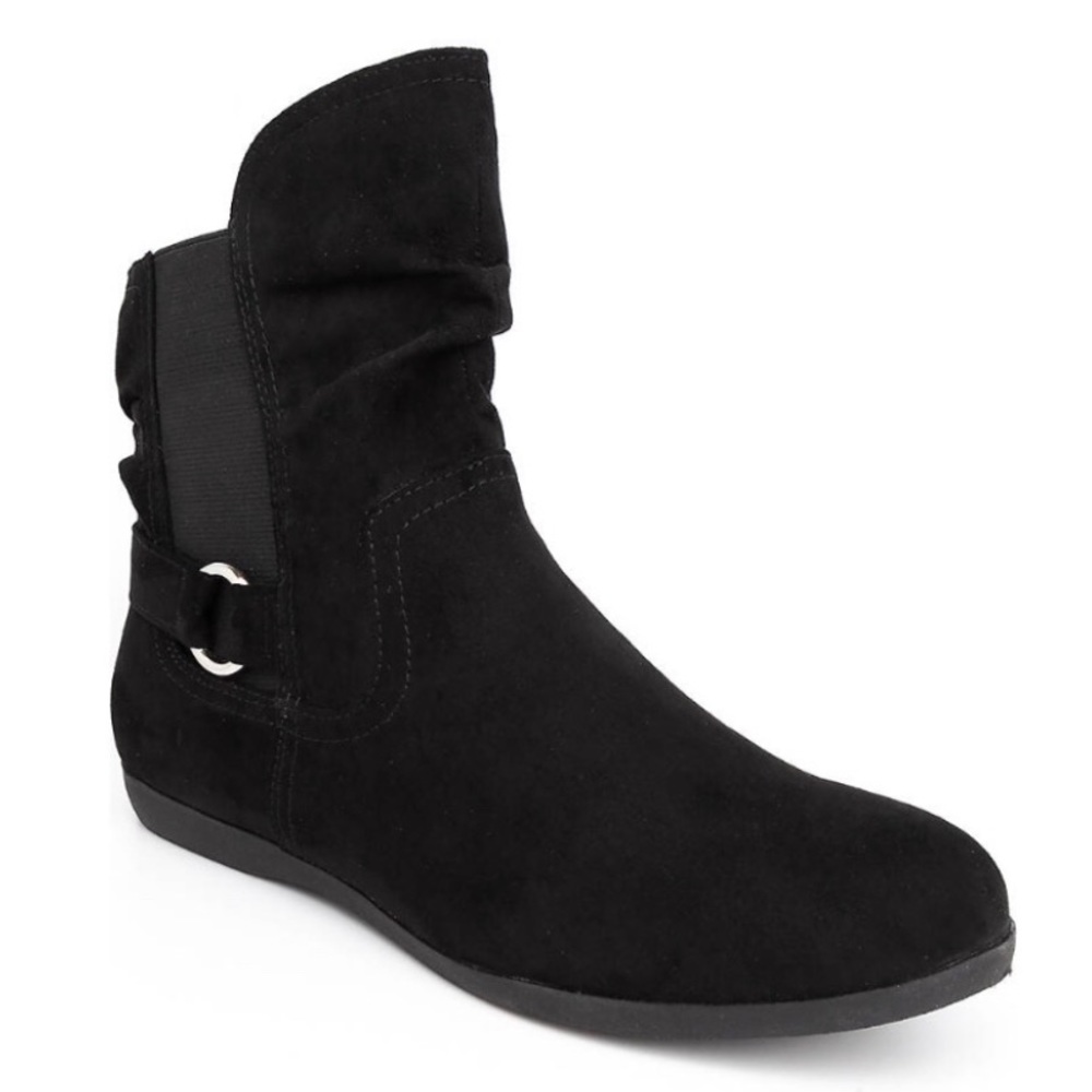 TRUE CRAFT BELLE Black Short Slouch Ankle Boots Booties
